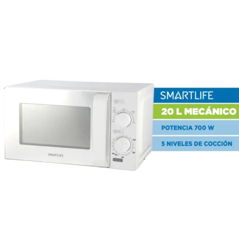 Microondas Smartlife Mecanico Blanco SL-MWO20MMW