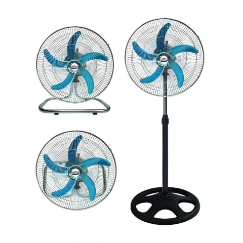 Ventilador de Pie Profile FE-1810 18" 3 en 1 100W - Pie, Mesa o Pared con 5 Paletas