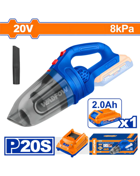 Aspiradora De Mano Inalambrica Wadfow Bateria 20v + Cargador Color Azul