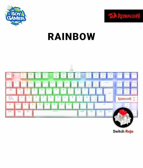 Teclado Mecanico Redragon K552 Kumara 2 Rainbow Red Switches - Español