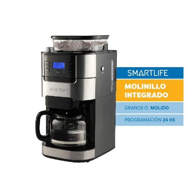 Cafetera De Fiiltro Smartlife Con Molinillo Sl-cmdg1025 Negro
