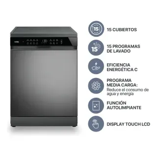 Lavavajillas 15 Cubiertos Display LCD Touch Inox Codini - LIA0315G