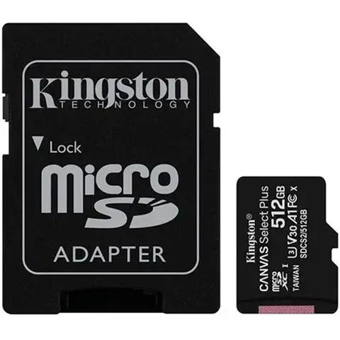 Tarjeta de memoria Kingston 512gb Micro SD Canvas Select Plus Gen 3