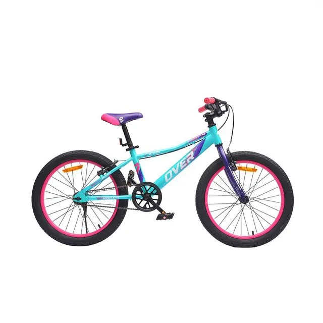 Bicicleta Overtech Q6 Kids R20, Color Verde/Rosa