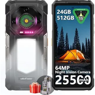 Celular Rugerizado Ulefone Armor 33 25500mAh 24GB RAM 512GB Pantalla 6.95 Pulgadas 120Hz Camara 50MP Vision Nocturna 64MP 4G