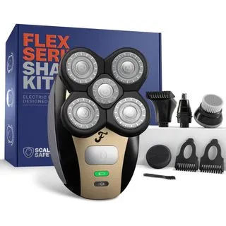 Afeitadora Electrica Para Cabeza Y Cuerpo Freebird FlexSeries Inalambrica Recargable Con Accesorios 5 En 1 Resistente Al Agua