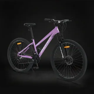 Bicicleta Mtb Overtech Q5 Lady R29, 21V con Shimano, Freno a Disco, Con suspensión, Purpura/Blanco M