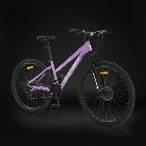 Bicicleta Mtb Overtech Q5 Lady R29, 21V con Shimano, Freno a Disco, Con suspensión, Purpura/Blanco M