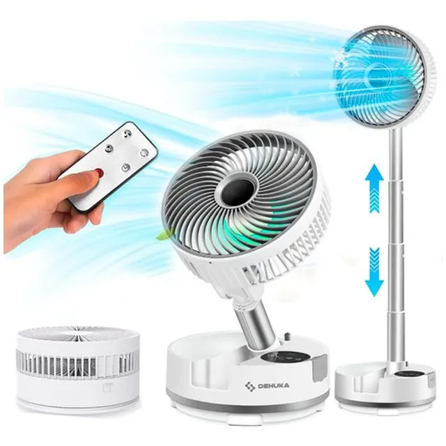 Ventilador Plegable Portátil Usb Recargable Multiples Posiciones Y Larga Duración Dehuka