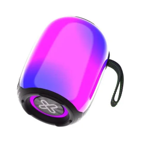 PARLANTE KLIPXTREME ZOUNDFIRE PORTATIL STEREO TRUE WIRELES LED LIGHT 16HS-12-IPX6 RGB (KBS-250BK