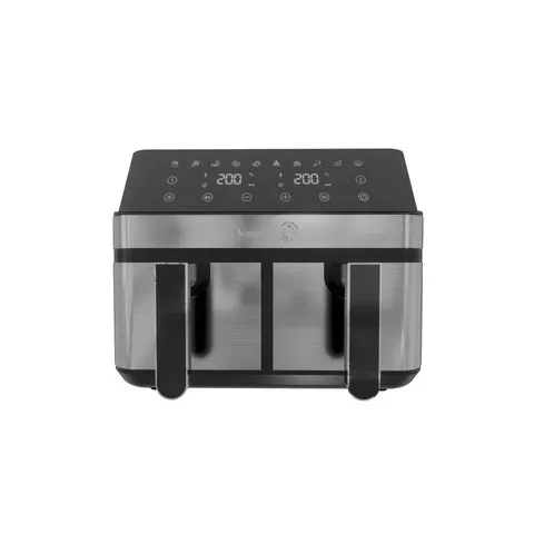 AIR FRYER MORELLI FRITELLO DUO 4+4LTS, 2000W DIGITAL FUENTE ACERO INOXIDABLE (700300)