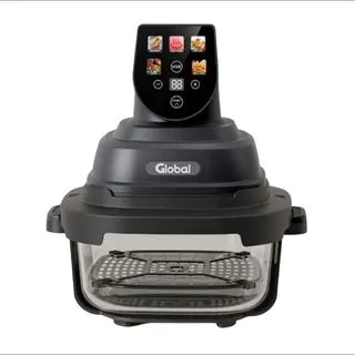 Airfryer Crispy con Display Color Programable y 2 potes 4 Ltrs Global Electronics (AFCRISPY-2P-D)