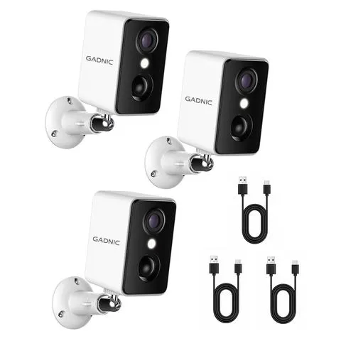 Kit x3 Camara Seguridad Gadnic Wifi Interior Exterior Full HD 1296P Vision Nocturna