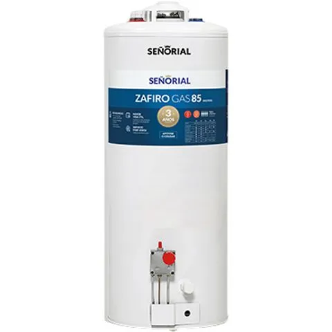 Termotanque Señorial 85 Lts, Multigas , pie/col, Mod. Zafiro