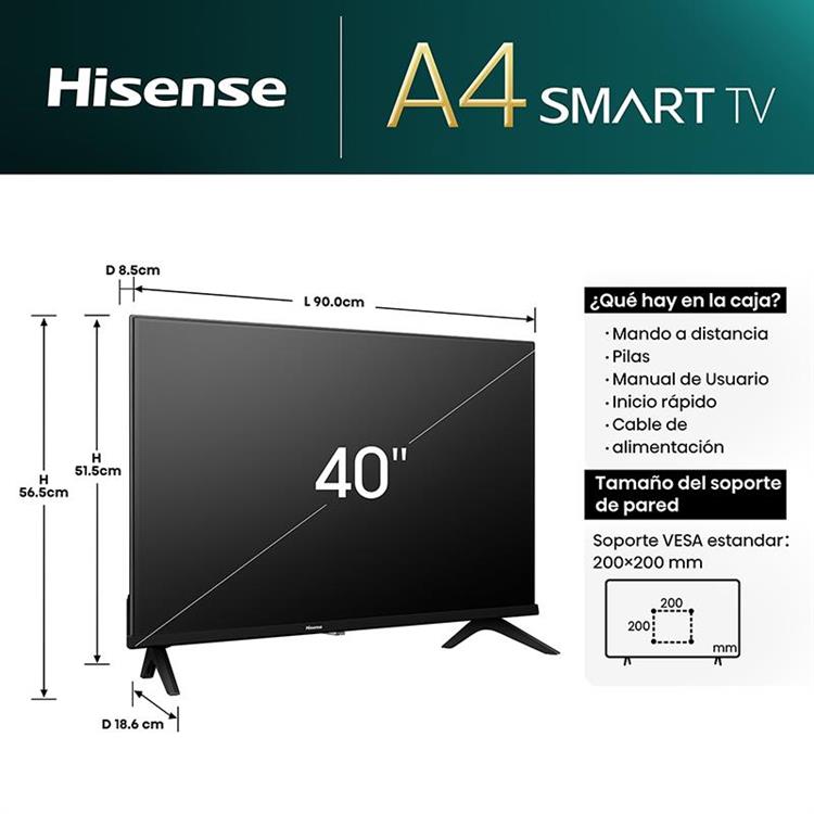 Smart Tv Hisense 40" 9140A42K Full HD Vidaa