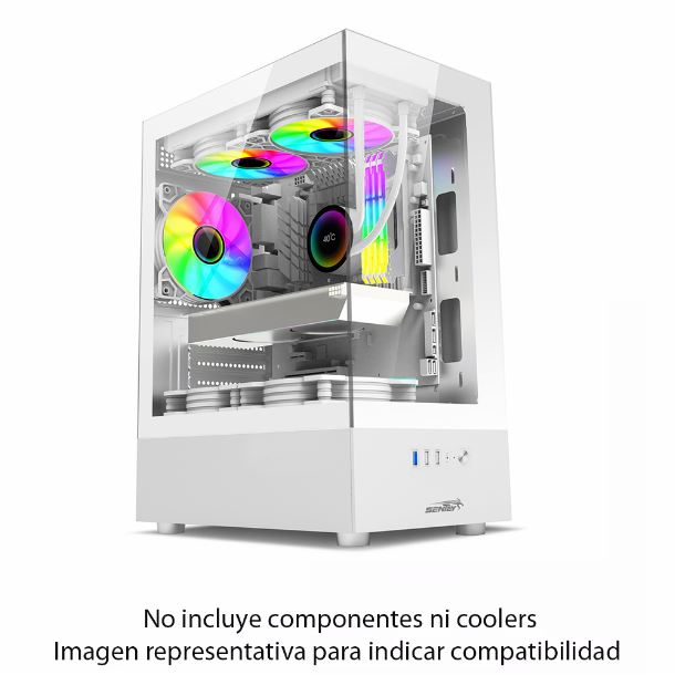 GABINETE SENTEY H10 WHITE VIDRO LATERAL Y FRONTAL