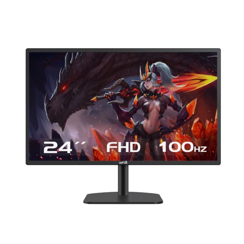 Monitor Gamer Raptor Hawk Eye 24" Slim Fhd 100Hz 5Ms Hdmi-Vga Negro