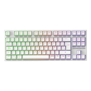 Teclado Mecanico Gamer Solarmax Gmkb88rb Rgb 80% Trimodo Cable + Bluetooth + 2.4g Blanco