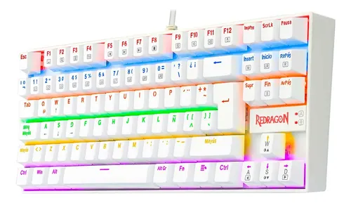 Teclado Redragon Kumara K552 Rainbow White