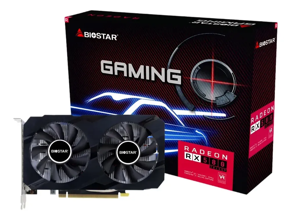 Placa de Video Biostar Radeon RX 580 8GB GDDR5 2048SP 256bit Gaming