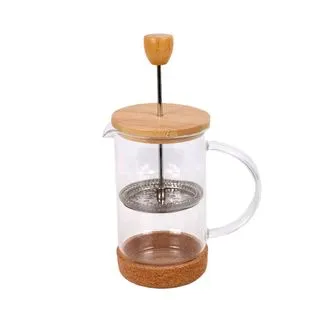 Cafetera Francesa de Vidrio y Madera 600 Ml 1 Un Krea