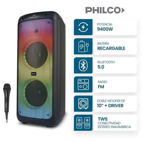 Parlante Torre Portátil Philco TPL5500 9500W
