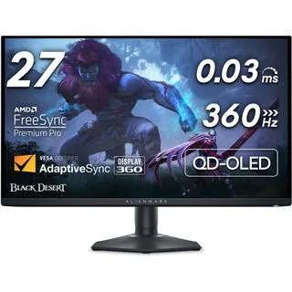 Monitor Gaming Alienware AW2725DF QD OLED 27 pulgadas QHD 360Hz 0.03ms AMD FreeSync Premium Pro