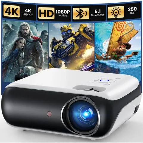Proyector HAPPRUN H1 Native 1080P Bluetooth 9500L con Pantalla 100 Pulgadas
