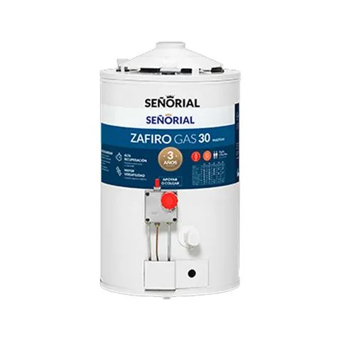 Termotanque SEÑORIAL 30 lts Conexión Superior/Inferior de Pie/Colgar Multigas