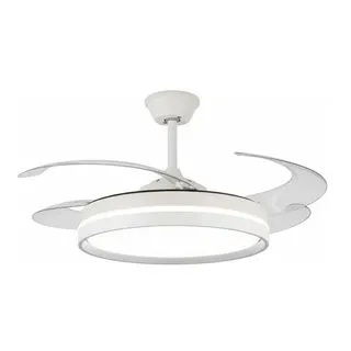 Ventilador De Techo Retráctil Luz Led Ranser Cf300 Blanco
