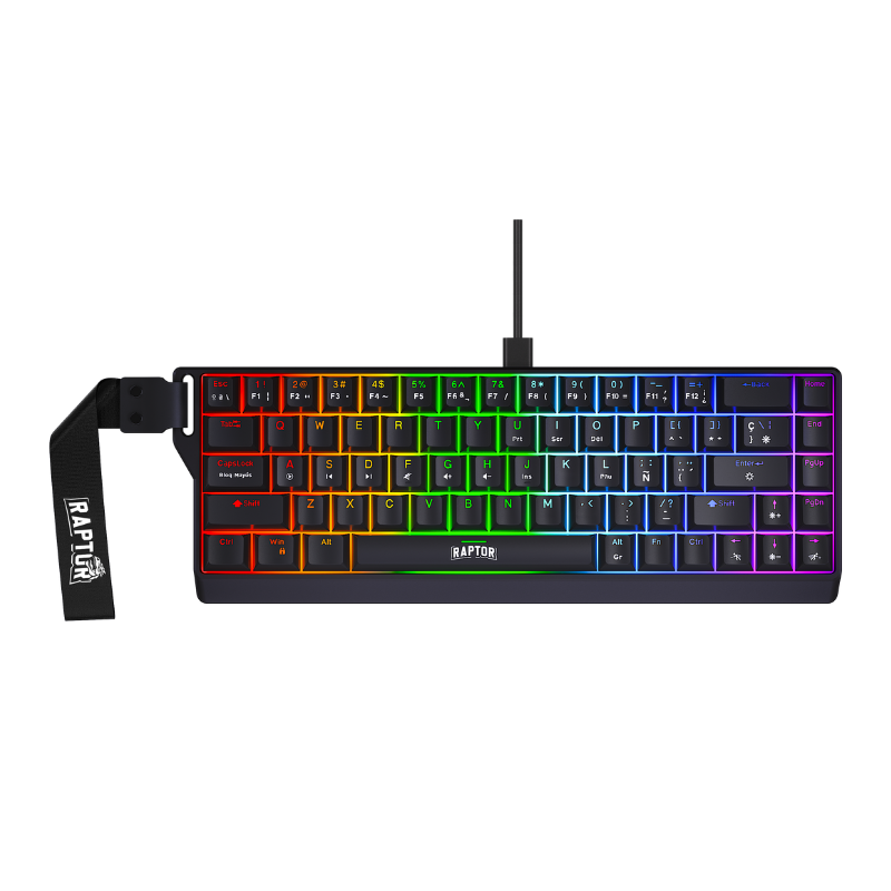 Teclado RAPTOR Fireclaw M68 Magnetico RGB Switch Red Outemu