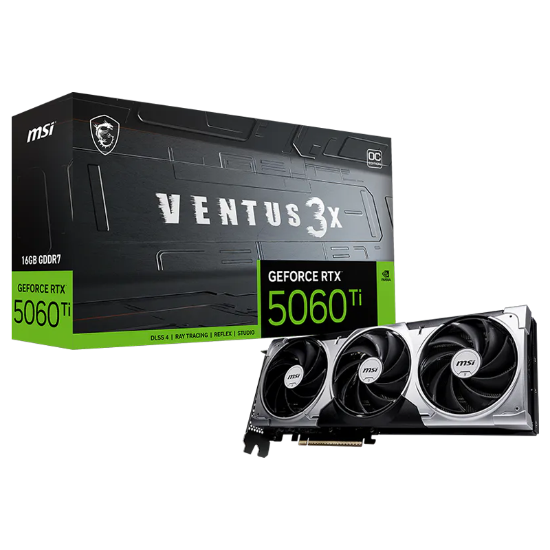Placa de Video MSI GeForce RTX 5060 Ti Ventus 3X 16GB OC