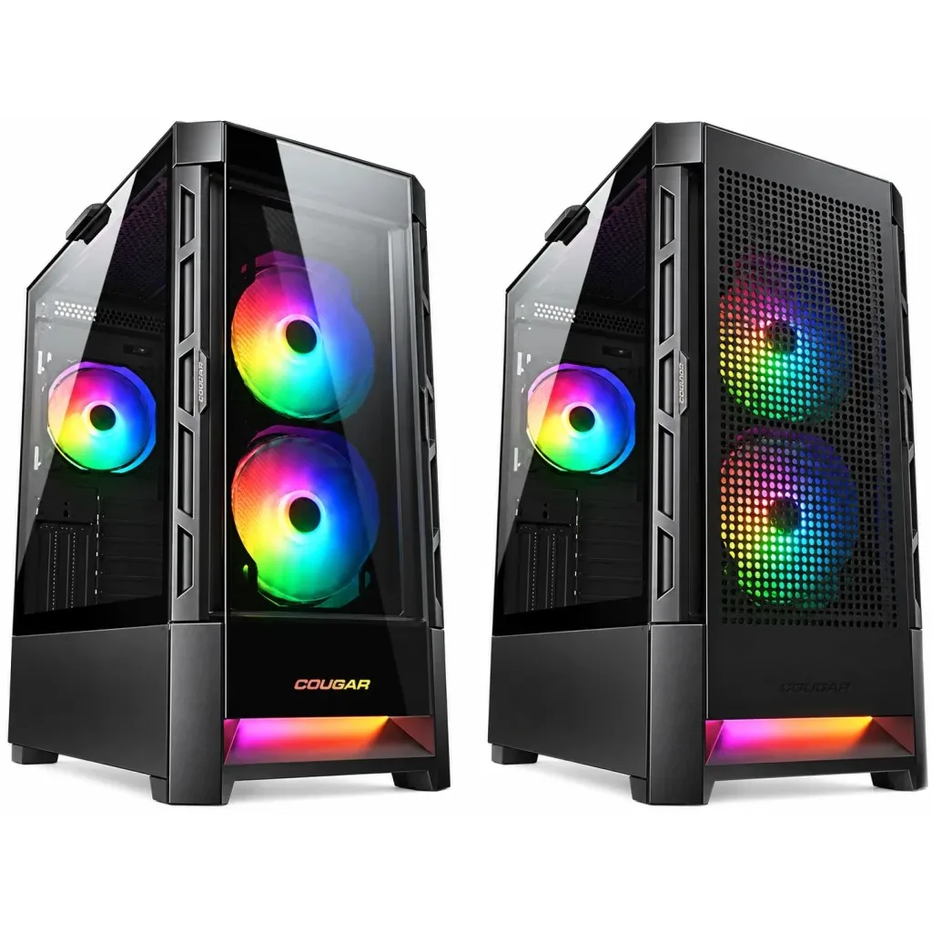 GABINETE GAMER COUGAR DUOFACE 4 FANS RGB BLACK