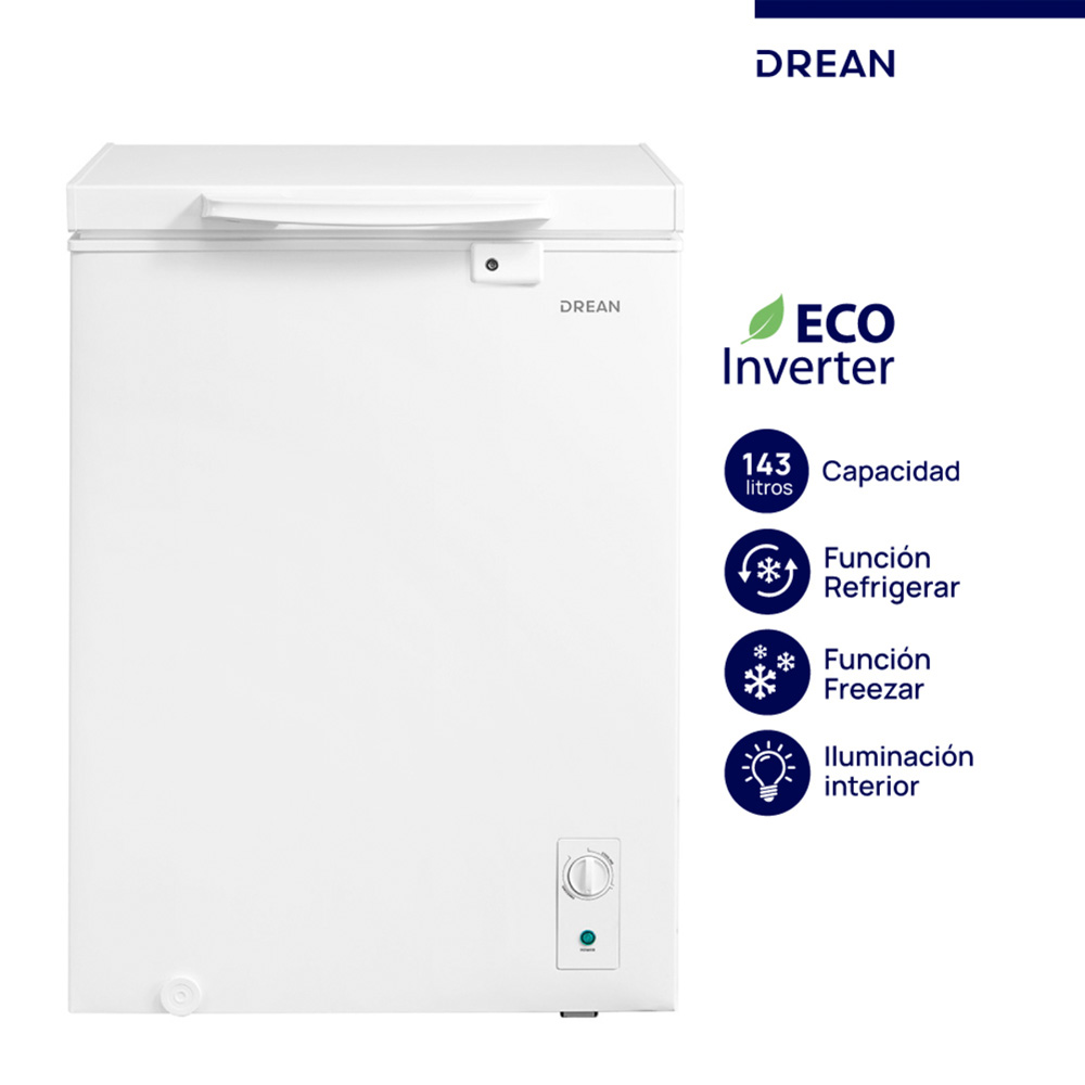 Freezer Horizontal 143Lts Drean FHDR143CB Blanco