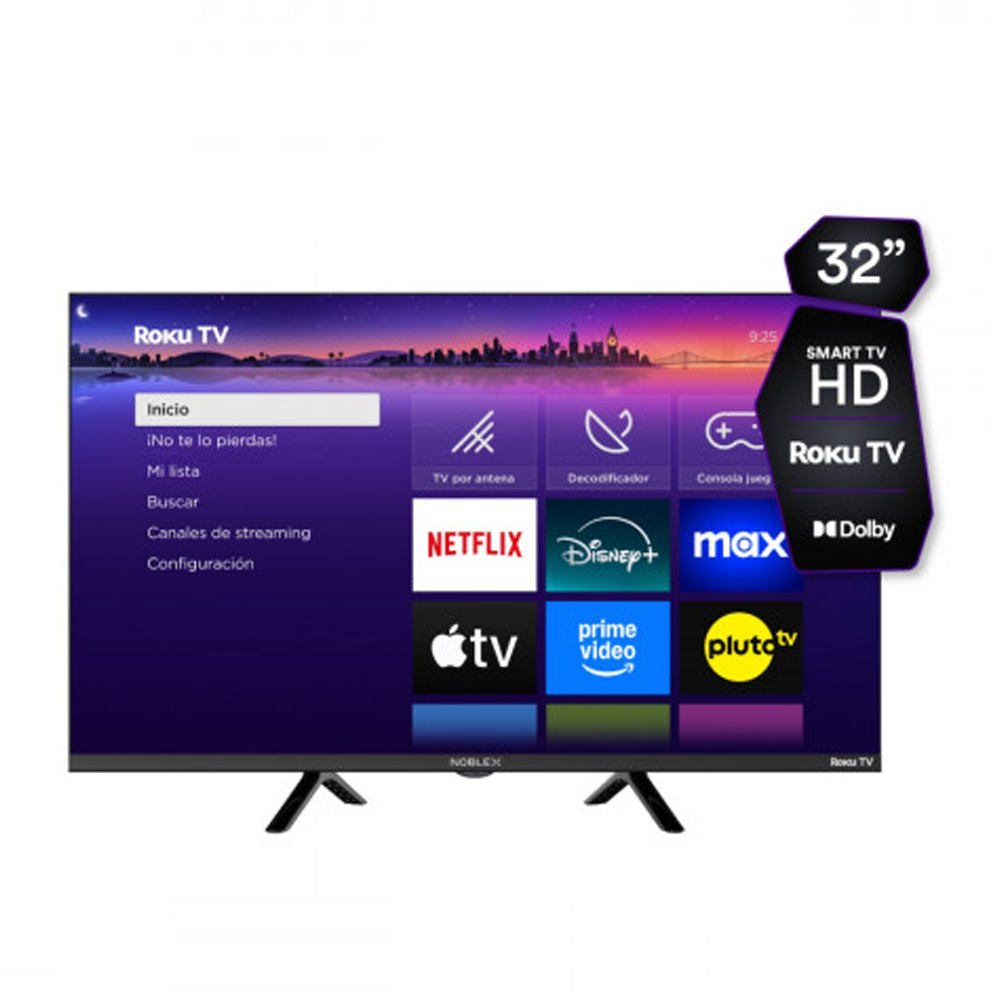 Smart TV 32" Noblex HD DB32X3000 Roku Negro