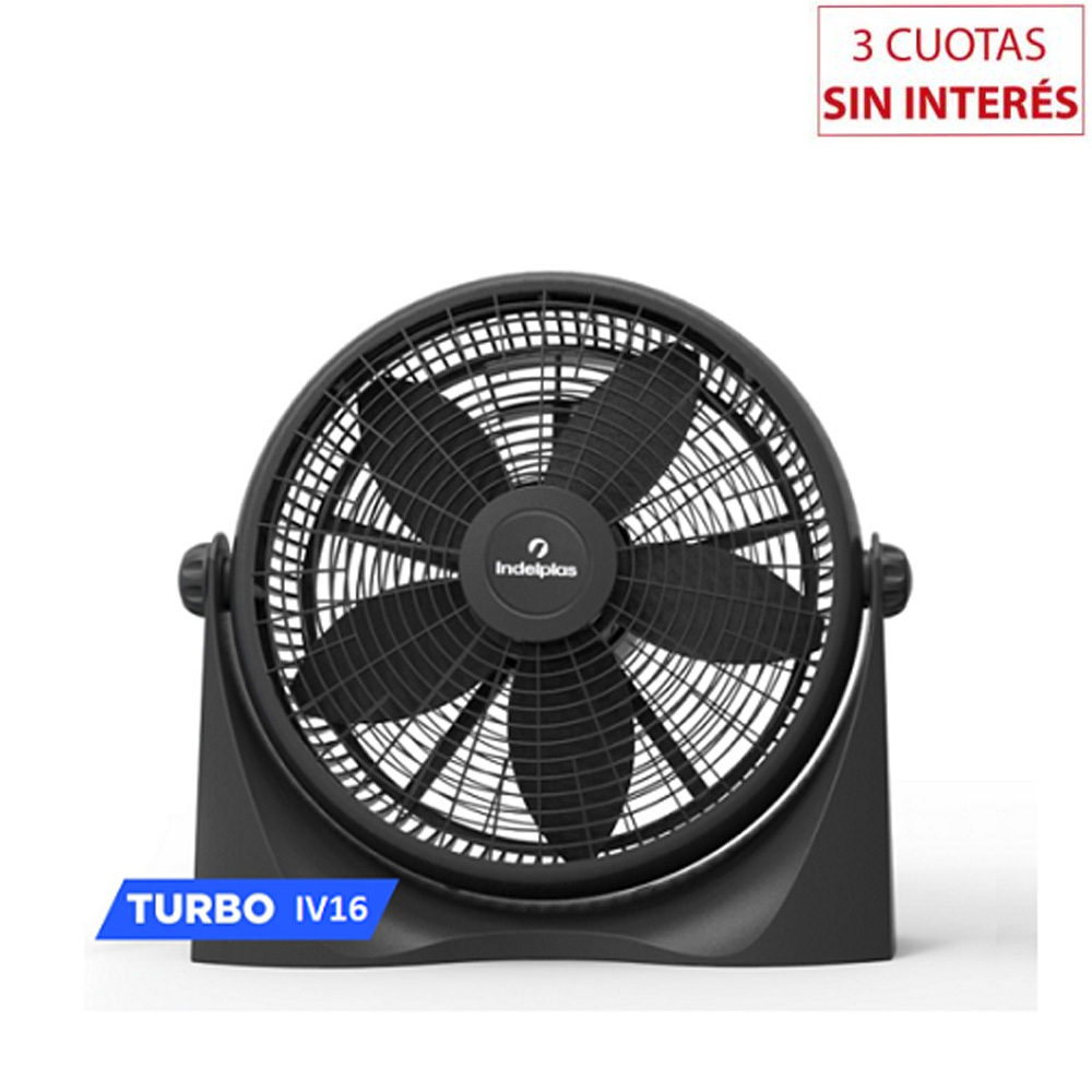 Ventilador Turbo 16" Indelplas IV16 3 en 1 Negro