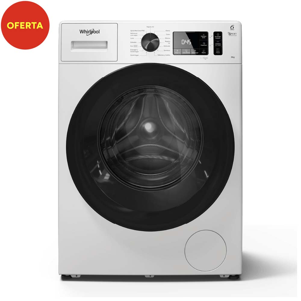 Lavarropas Automático Whirlpool WNQ80AB 8Kg 1200rpm Inverter Blanco