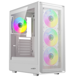 Gabinete Sentey M40 Strega Mesh TG C/Coolers x4 ARGB Vidrio Templado White